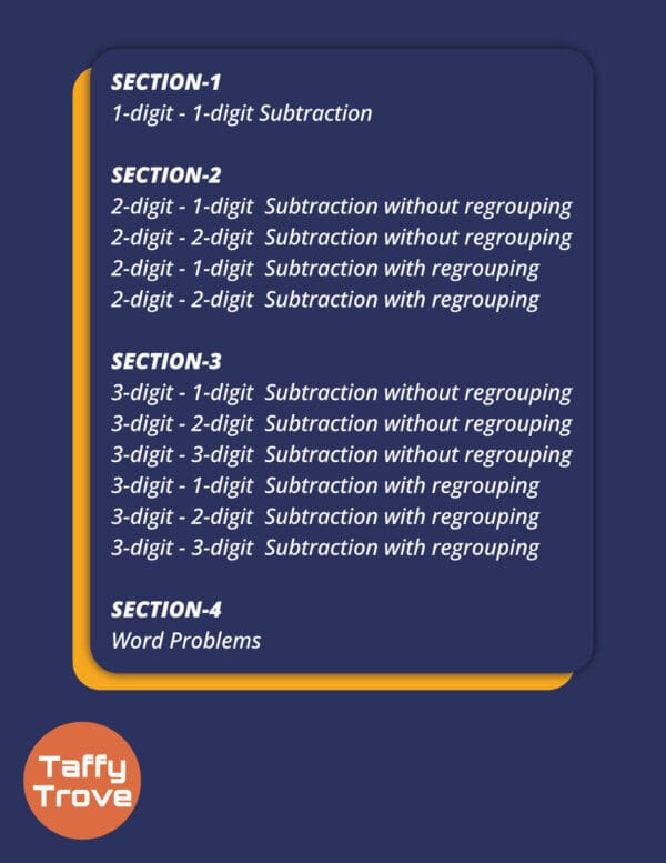 Subtraction Workbook - With and Without Regrouping - Image 2